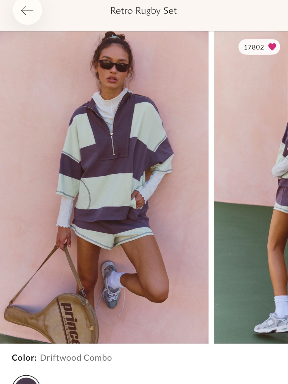 Striped Hoodie and Shorts Set in navy blue and and white
